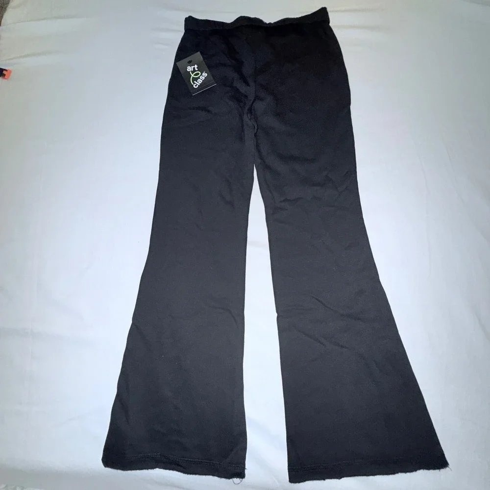 Art Class Flare Pants Kids Size 8 Black NEW Fleece Drawstring Wide Leg